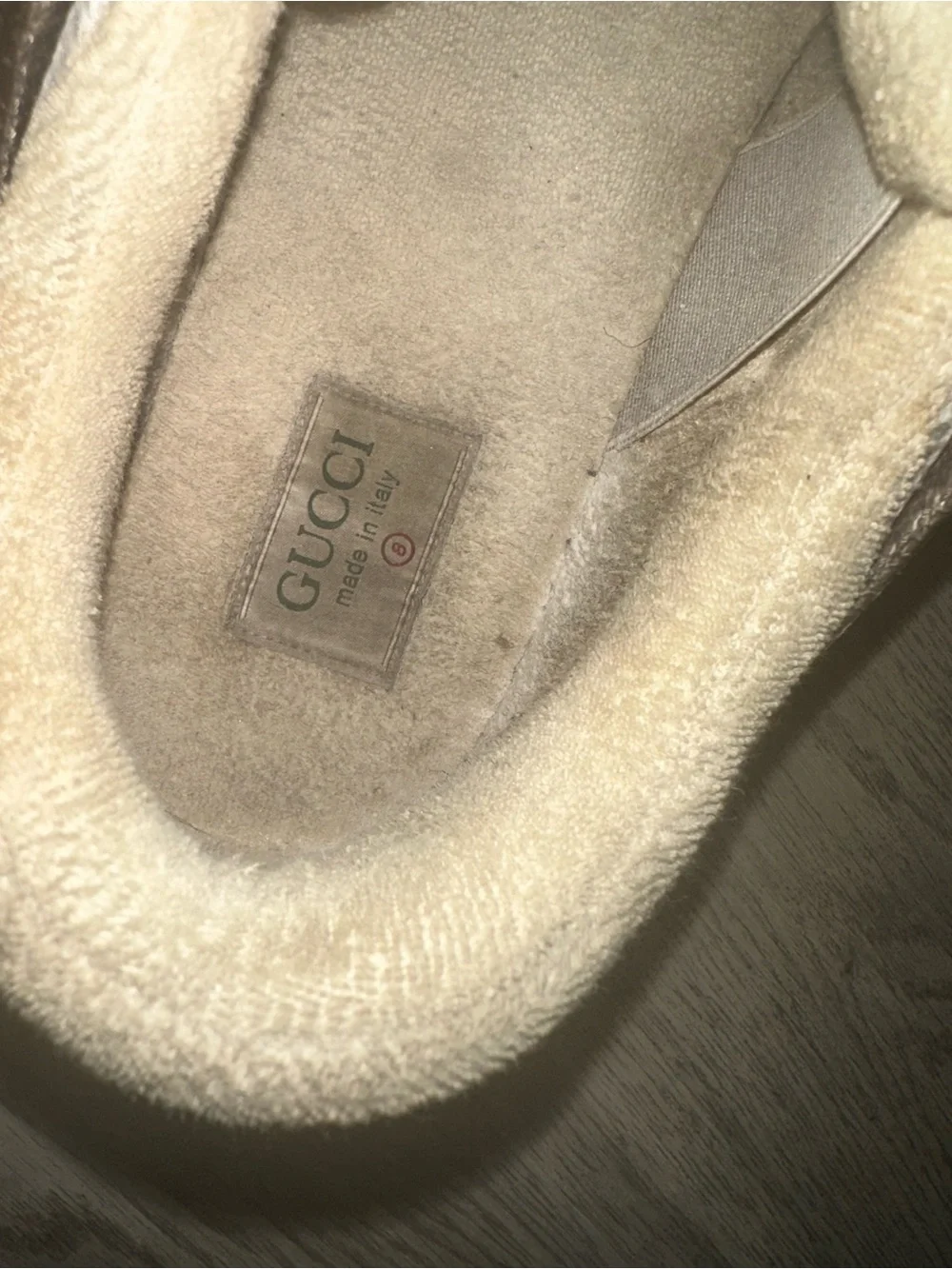 Gucci Beige Lime Green Ultrapace Sneakers
